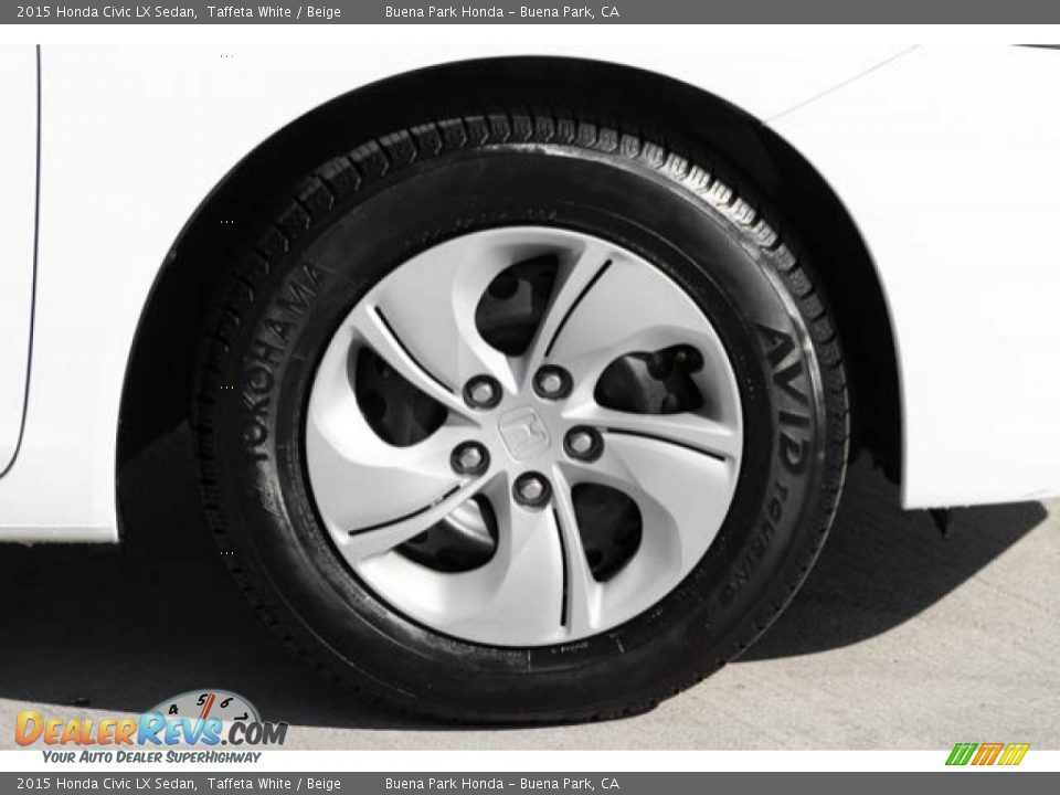 2015 Honda Civic LX Sedan Taffeta White / Beige Photo #32
