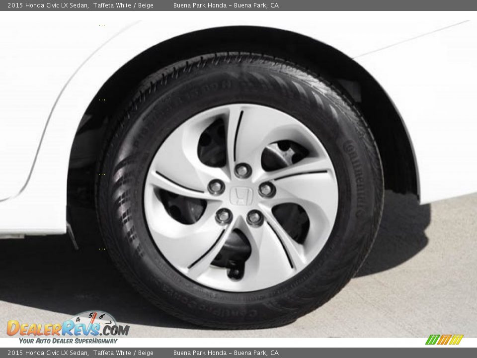 2015 Honda Civic LX Sedan Taffeta White / Beige Photo #33