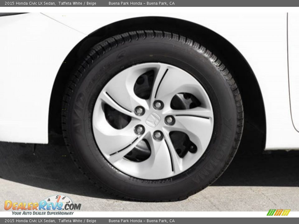 2015 Honda Civic LX Sedan Taffeta White / Beige Photo #34