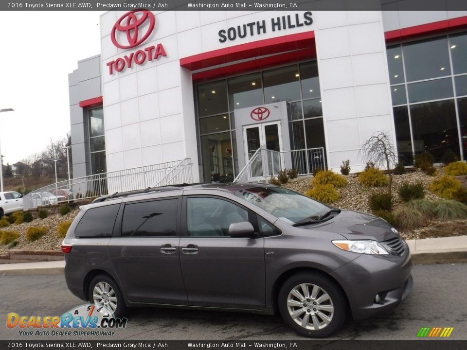 2016 Toyota Sienna XLE AWD Predawn Gray Mica / Ash Photo #2