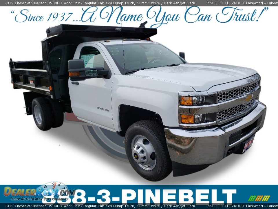 2019 Chevrolet Silverado 3500HD Work Truck Regular Cab 4x4 Dump Truck Summit White / Dark Ash/Jet Black Photo #1
