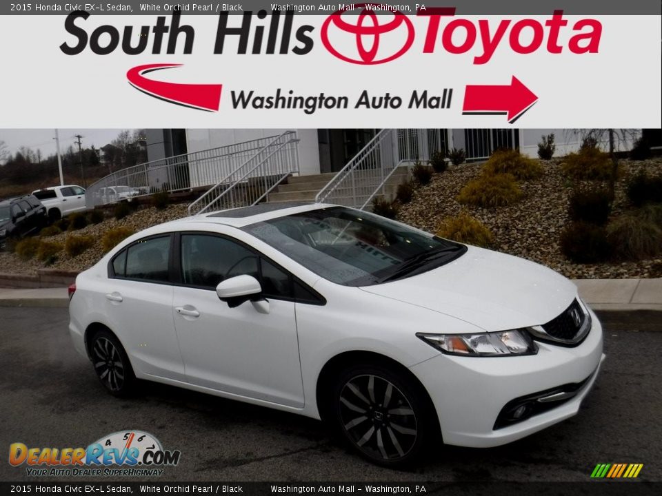 2015 Honda Civic EX-L Sedan White Orchid Pearl / Black Photo #1