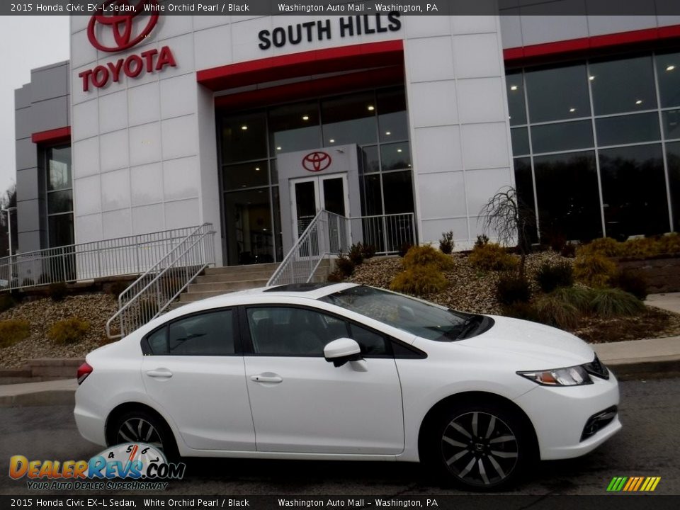 2015 Honda Civic EX-L Sedan White Orchid Pearl / Black Photo #2
