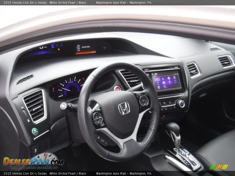 2015 Honda Civic EX-L Sedan White Orchid Pearl / Black Photo #11