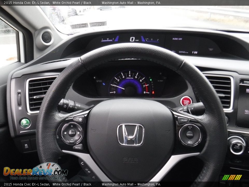 2015 Honda Civic EX-L Sedan White Orchid Pearl / Black Photo #18