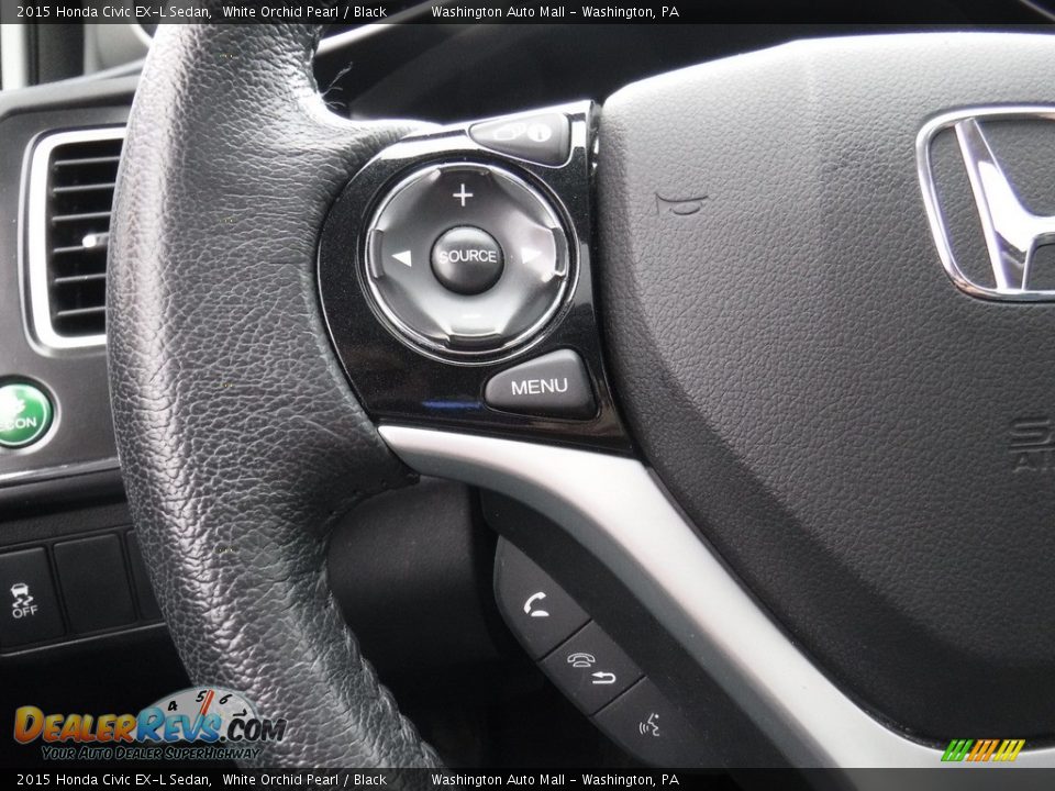 2015 Honda Civic EX-L Sedan White Orchid Pearl / Black Photo #19