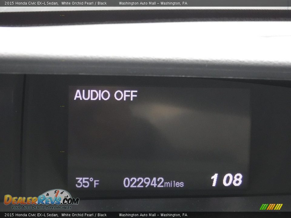 2015 Honda Civic EX-L Sedan White Orchid Pearl / Black Photo #25