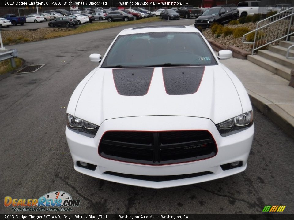 2013 Dodge Charger SXT AWD Bright White / Black/Red Photo #6