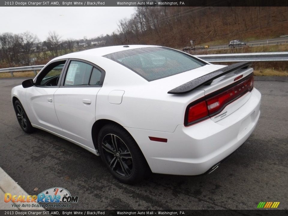 2013 Dodge Charger SXT AWD Bright White / Black/Red Photo #9