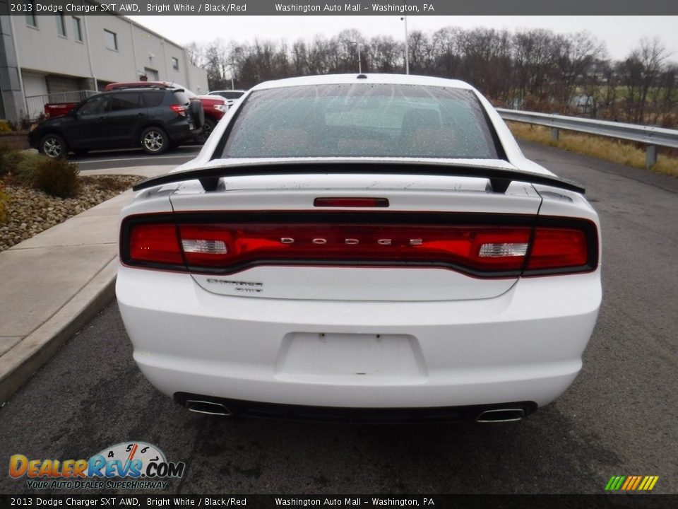 2013 Dodge Charger SXT AWD Bright White / Black/Red Photo #10