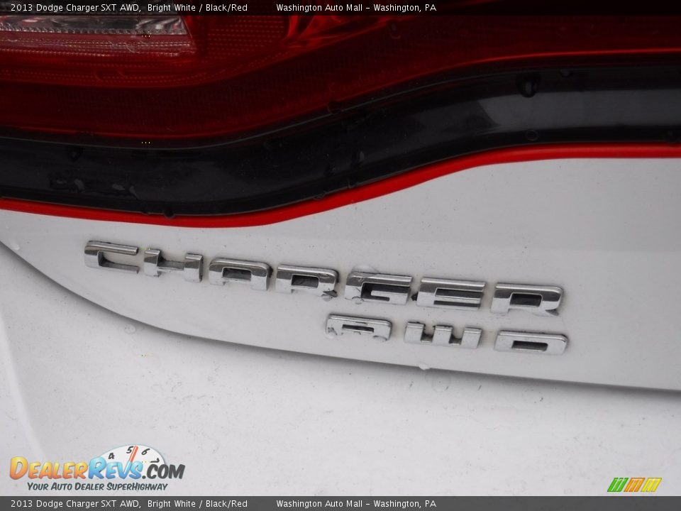 2013 Dodge Charger SXT AWD Bright White / Black/Red Photo #12
