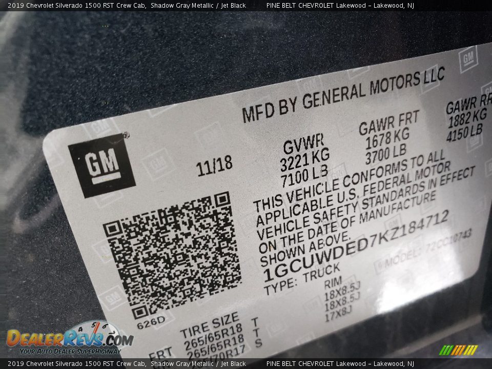 2019 Chevrolet Silverado 1500 RST Crew Cab Shadow Gray Metallic / Jet Black Photo #9