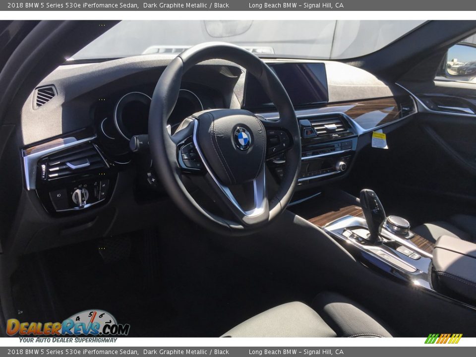 2018 BMW 5 Series 530e iPerfomance Sedan Dark Graphite Metallic / Black Photo #4