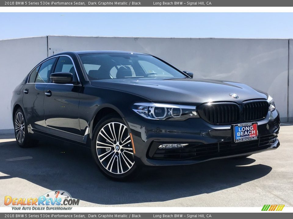 2018 BMW 5 Series 530e iPerfomance Sedan Dark Graphite Metallic / Black Photo #12