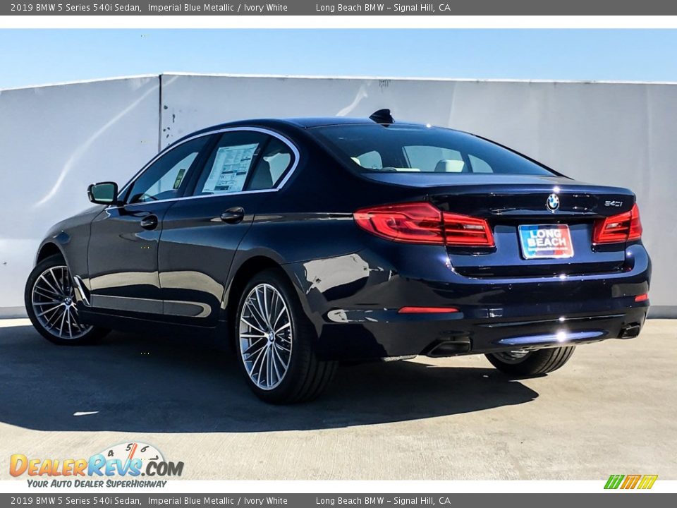 2019 BMW 5 Series 540i Sedan Imperial Blue Metallic / Ivory White Photo #2
