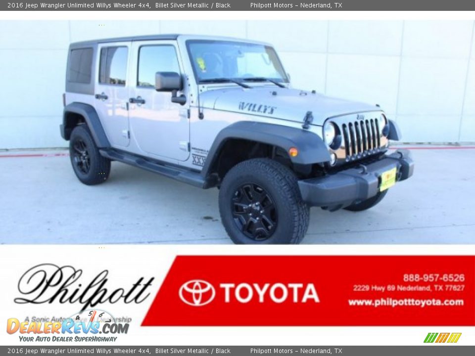2016 Jeep Wrangler Unlimited Willys Wheeler 4x4 Billet Silver Metallic / Black Photo #1