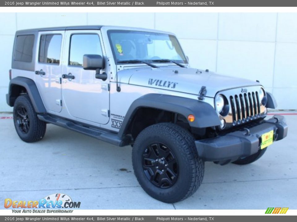 2016 Jeep Wrangler Unlimited Willys Wheeler 4x4 Billet Silver Metallic / Black Photo #2