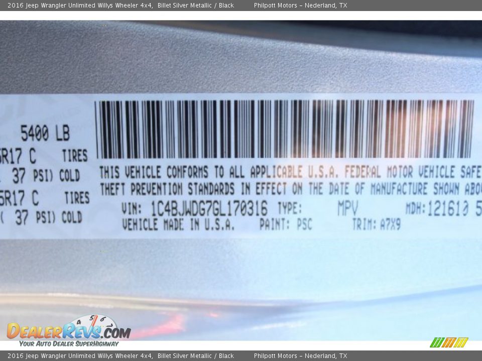 2016 Jeep Wrangler Unlimited Willys Wheeler 4x4 Billet Silver Metallic / Black Photo #26