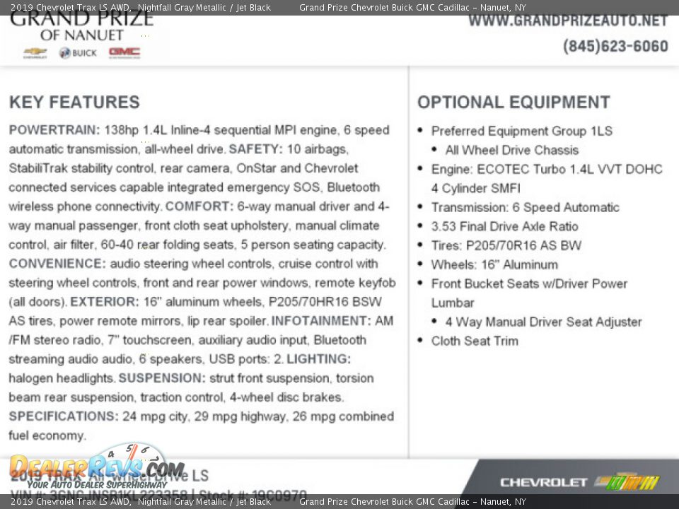 2019 Chevrolet Trax LS AWD Nightfall Gray Metallic / Jet Black Photo #8