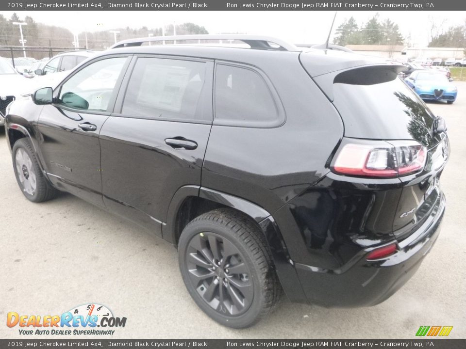 2019 Jeep Cherokee Limited 4x4 Diamond Black Crystal Pearl / Black Photo #3