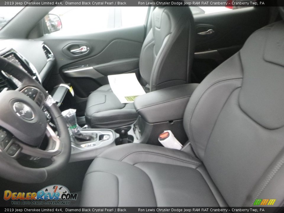 2019 Jeep Cherokee Limited 4x4 Diamond Black Crystal Pearl / Black Photo #14