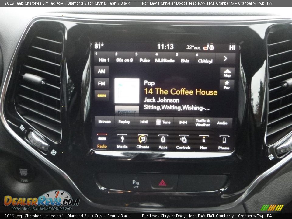 2019 Jeep Cherokee Limited 4x4 Diamond Black Crystal Pearl / Black Photo #15