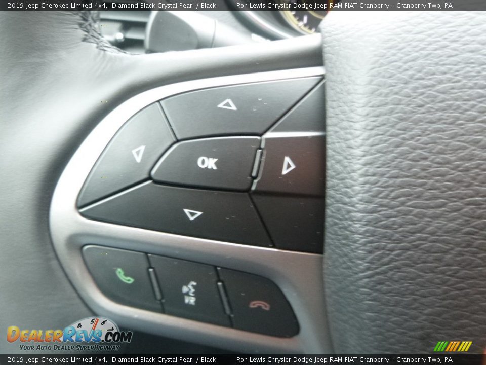 2019 Jeep Cherokee Limited 4x4 Diamond Black Crystal Pearl / Black Photo #19