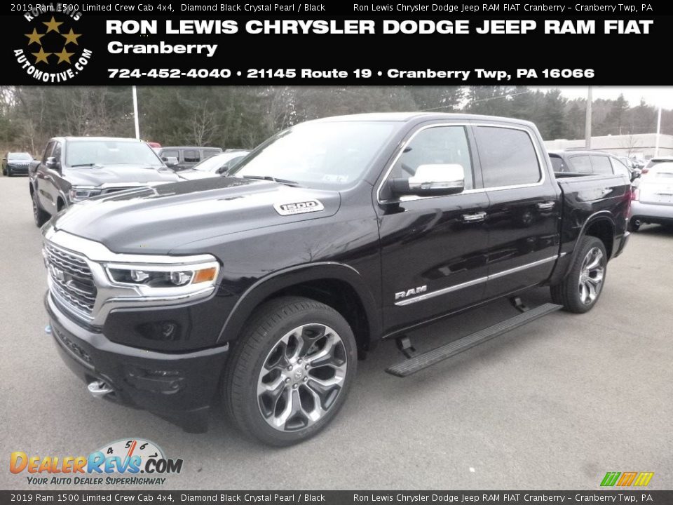 2019 Ram 1500 Limited Crew Cab 4x4 Diamond Black Crystal Pearl / Black Photo #1