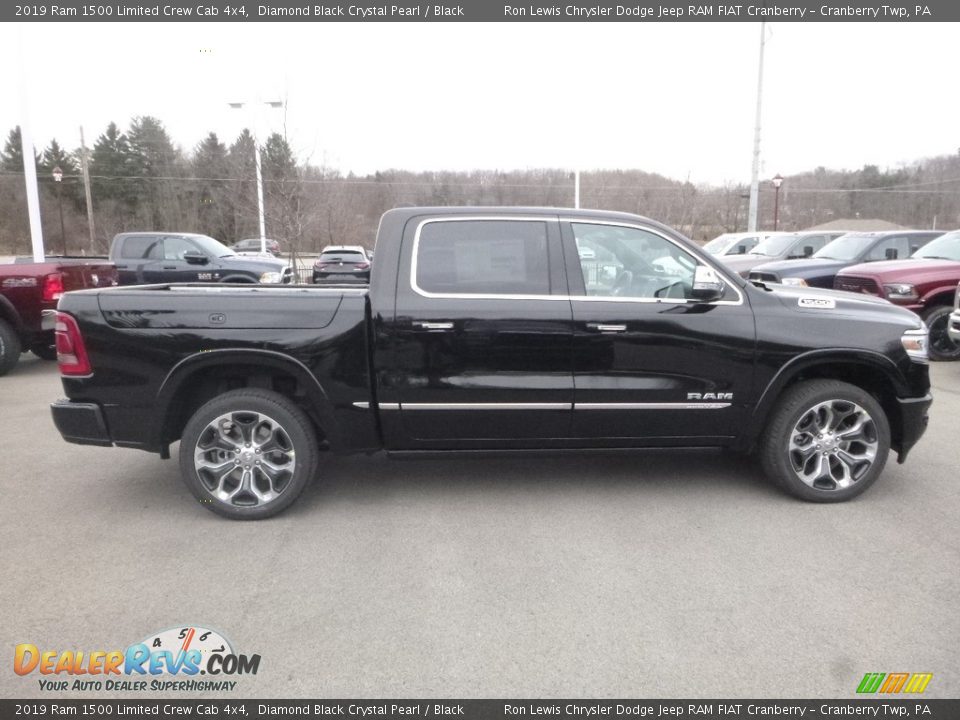 2019 Ram 1500 Limited Crew Cab 4x4 Diamond Black Crystal Pearl / Black Photo #6