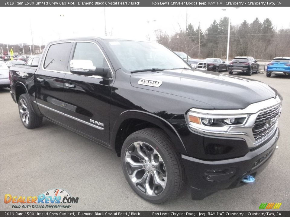 2019 Ram 1500 Limited Crew Cab 4x4 Diamond Black Crystal Pearl / Black Photo #7