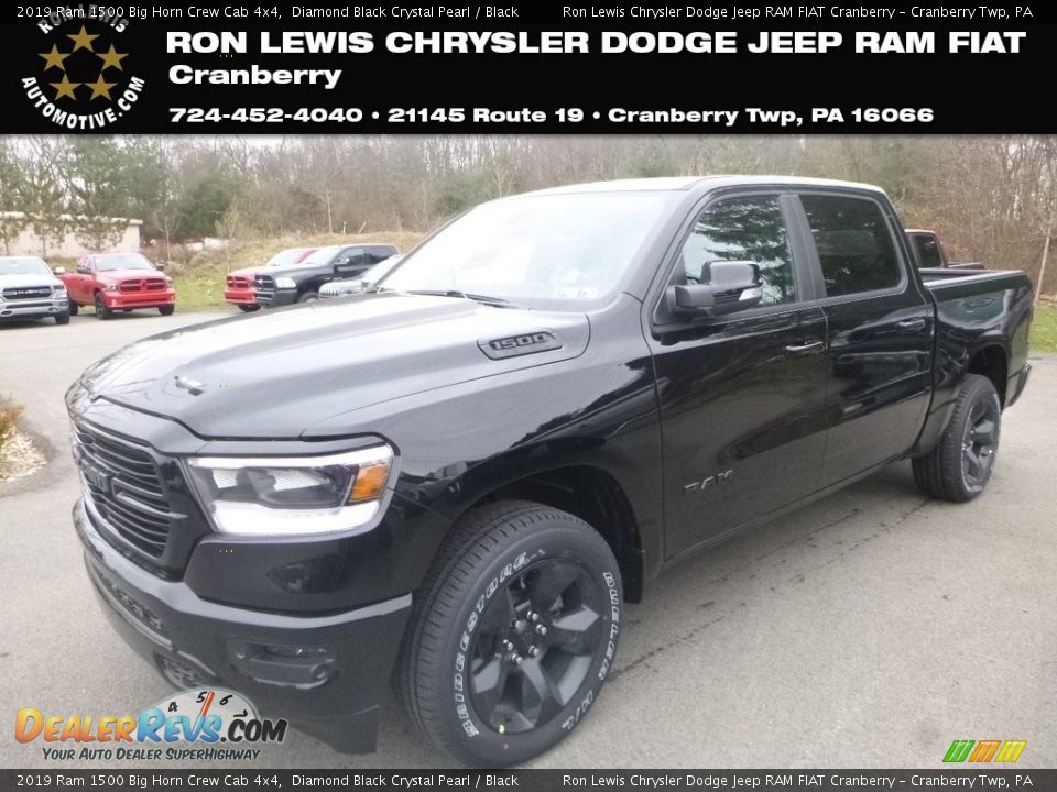 2019 Ram 1500 Big Horn Crew Cab 4x4 Diamond Black Crystal Pearl / Black Photo #1