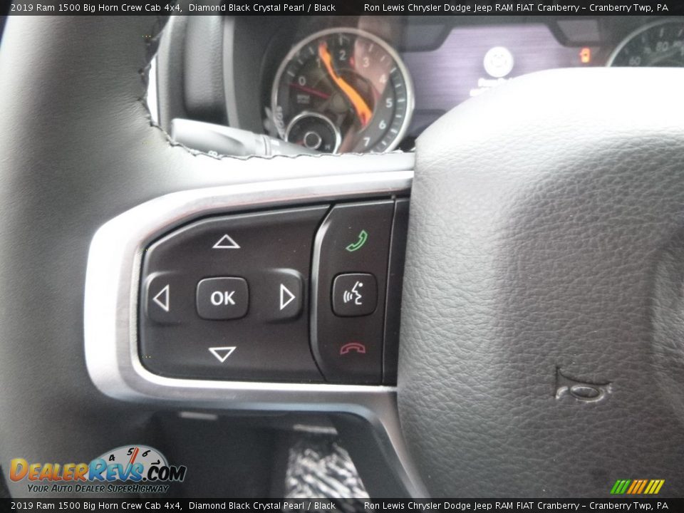 2019 Ram 1500 Big Horn Crew Cab 4x4 Diamond Black Crystal Pearl / Black Photo #20