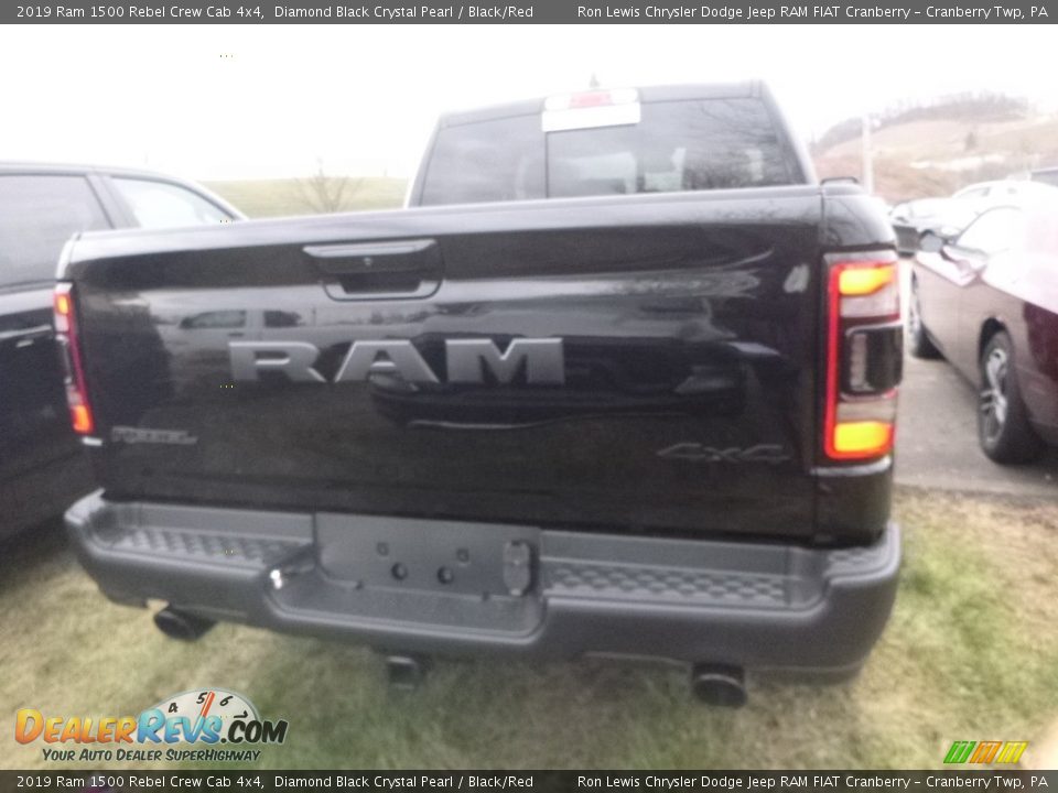 2019 Ram 1500 Rebel Crew Cab 4x4 Diamond Black Crystal Pearl / Black/Red Photo #4