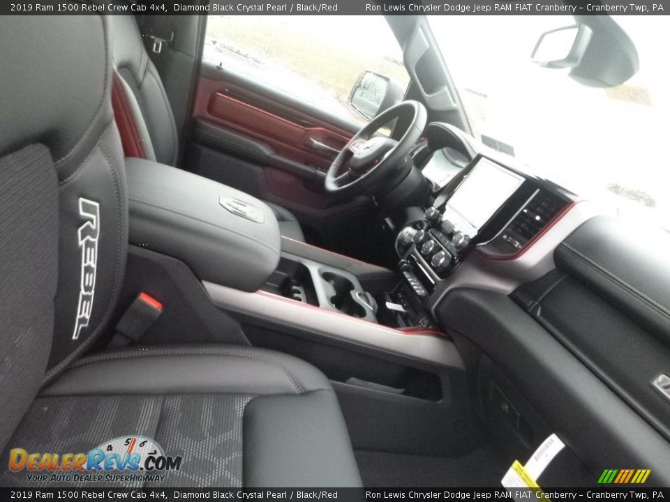 2019 Ram 1500 Rebel Crew Cab 4x4 Diamond Black Crystal Pearl / Black/Red Photo #8