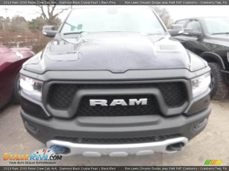 2019 Ram 1500 Rebel Crew Cab 4x4 Diamond Black Crystal Pearl / Black/Red Photo #11