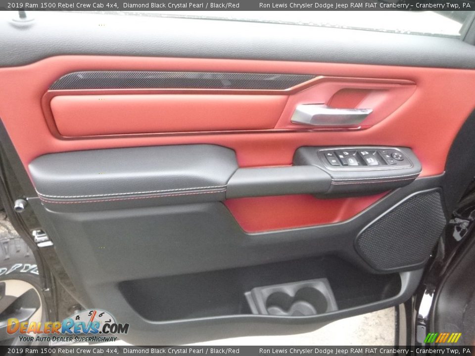 2019 Ram 1500 Rebel Crew Cab 4x4 Diamond Black Crystal Pearl / Black/Red Photo #12