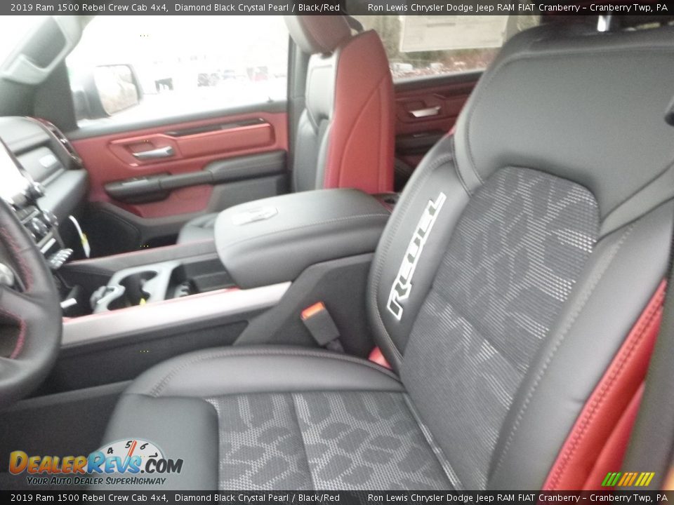 2019 Ram 1500 Rebel Crew Cab 4x4 Diamond Black Crystal Pearl / Black/Red Photo #13
