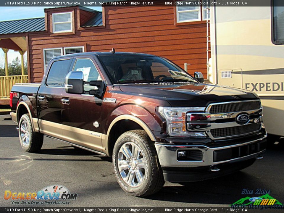 2019 Ford F150 King Ranch SuperCrew 4x4 Magma Red / King Ranch Kingsville/Java Photo #7