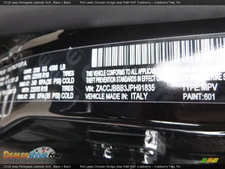 2018 Jeep Renegade Latitude 4x4 Black / Black Photo #16