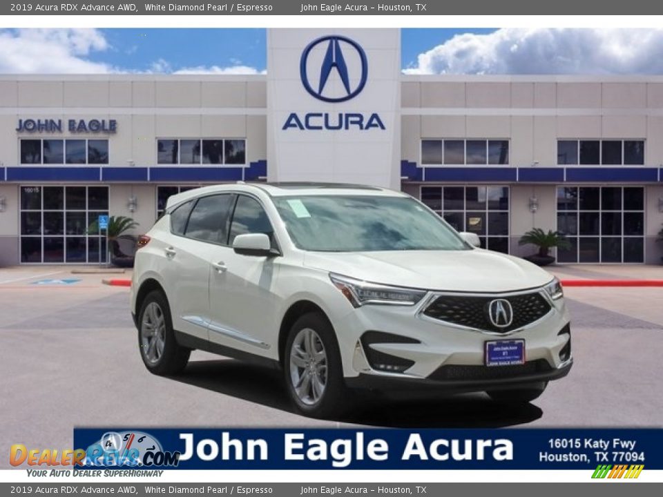 2019 Acura RDX Advance AWD White Diamond Pearl / Espresso Photo #1