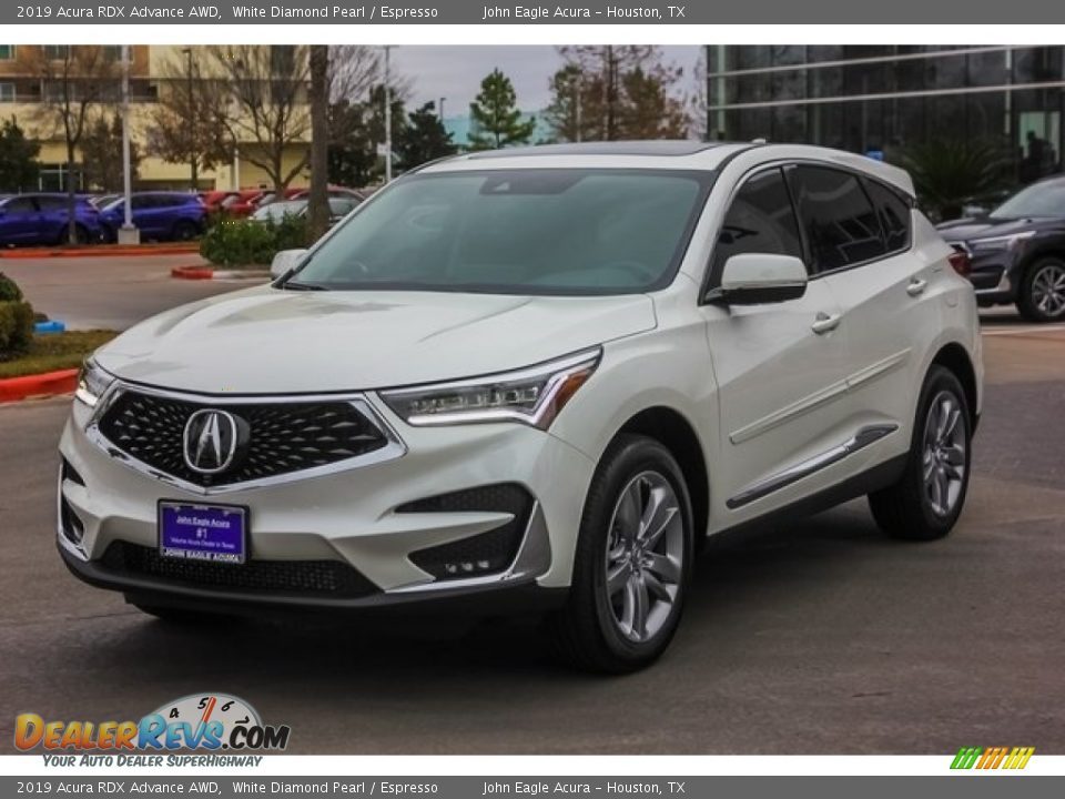 2019 Acura RDX Advance AWD White Diamond Pearl / Espresso Photo #3