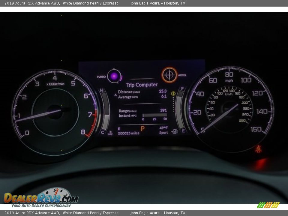 2019 Acura RDX Advance AWD White Diamond Pearl / Espresso Photo #35