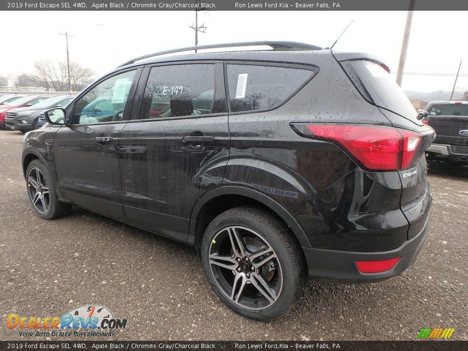 2019 Ford Escape SEL 4WD Agate Black / Chromite Gray/Charcoal Black Photo #5