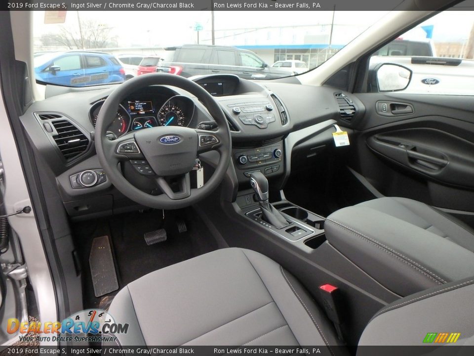 Chromite Gray/Charcoal Black Interior - 2019 Ford Escape S Photo #13