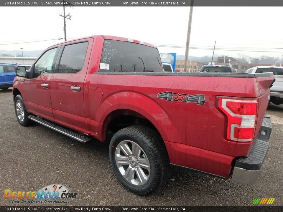 2019 Ford F150 XLT SuperCrew 4x4 Ruby Red / Earth Gray Photo #4
