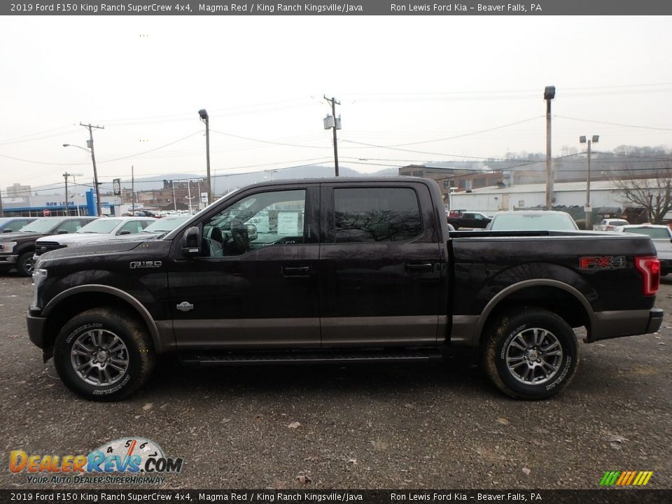2019 Ford F150 King Ranch SuperCrew 4x4 Magma Red / King Ranch Kingsville/Java Photo #5