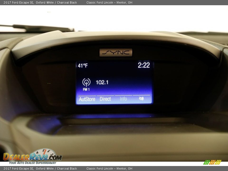 2017 Ford Escape SE Oxford White / Charcoal Black Photo #10