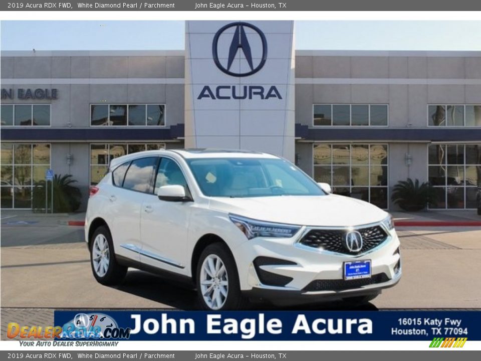 2019 Acura RDX FWD White Diamond Pearl / Parchment Photo #1
