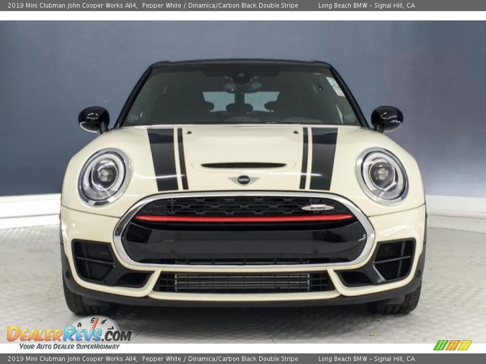 2019 Mini Clubman John Cooper Works All4 Pepper White / Dinamica/Carbon Black Double Stripe Photo #2