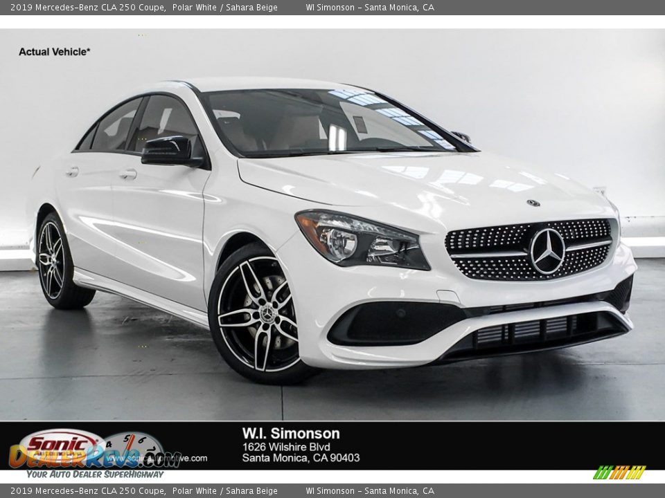 2019 Mercedes-Benz CLA 250 Coupe Polar White / Sahara Beige Photo #1
